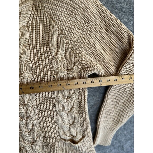 Vintage Cable Knit Sweater Women’s Small Chunky Old Money Fisherman USA Neutral - Picture 4 of 6